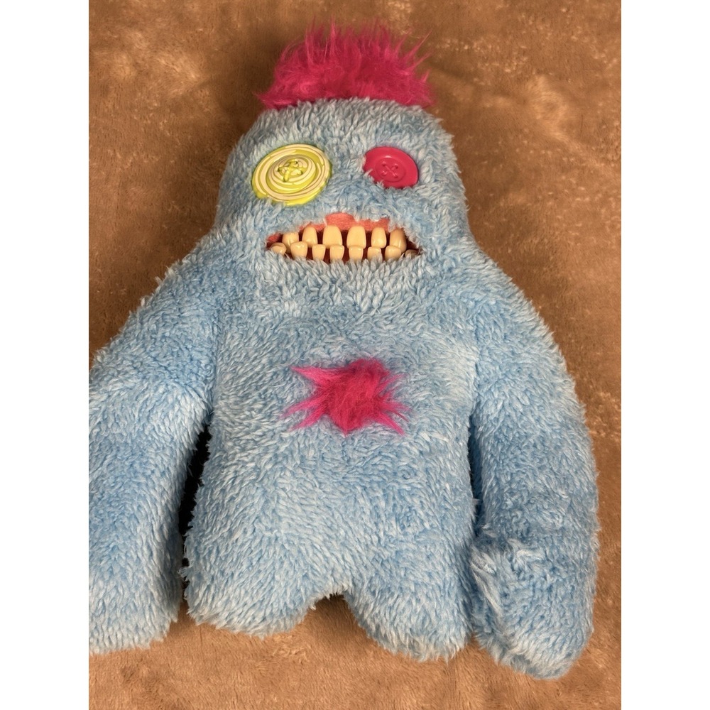ZURU Fuggler Funny Ugly Monster Blue Plush Pink Hair Button Eyes Teeth 2024 - Picture 4 of 8
